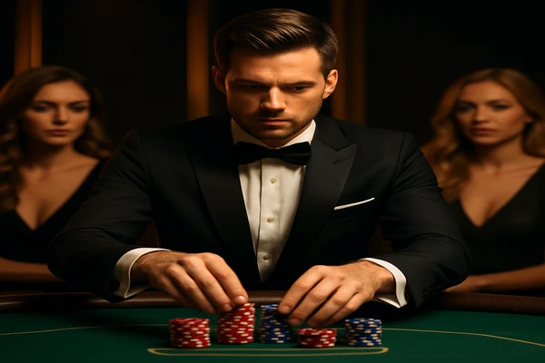 একজন নারী ল্যাপটপে অনলাইন গেম উপভোগ করছেন; চারপাশে gk444-এর জ্বলন্ত গেমিং প্ল্যাটফর্মের পরিবেশ ছড়িয়ে পড়েছে